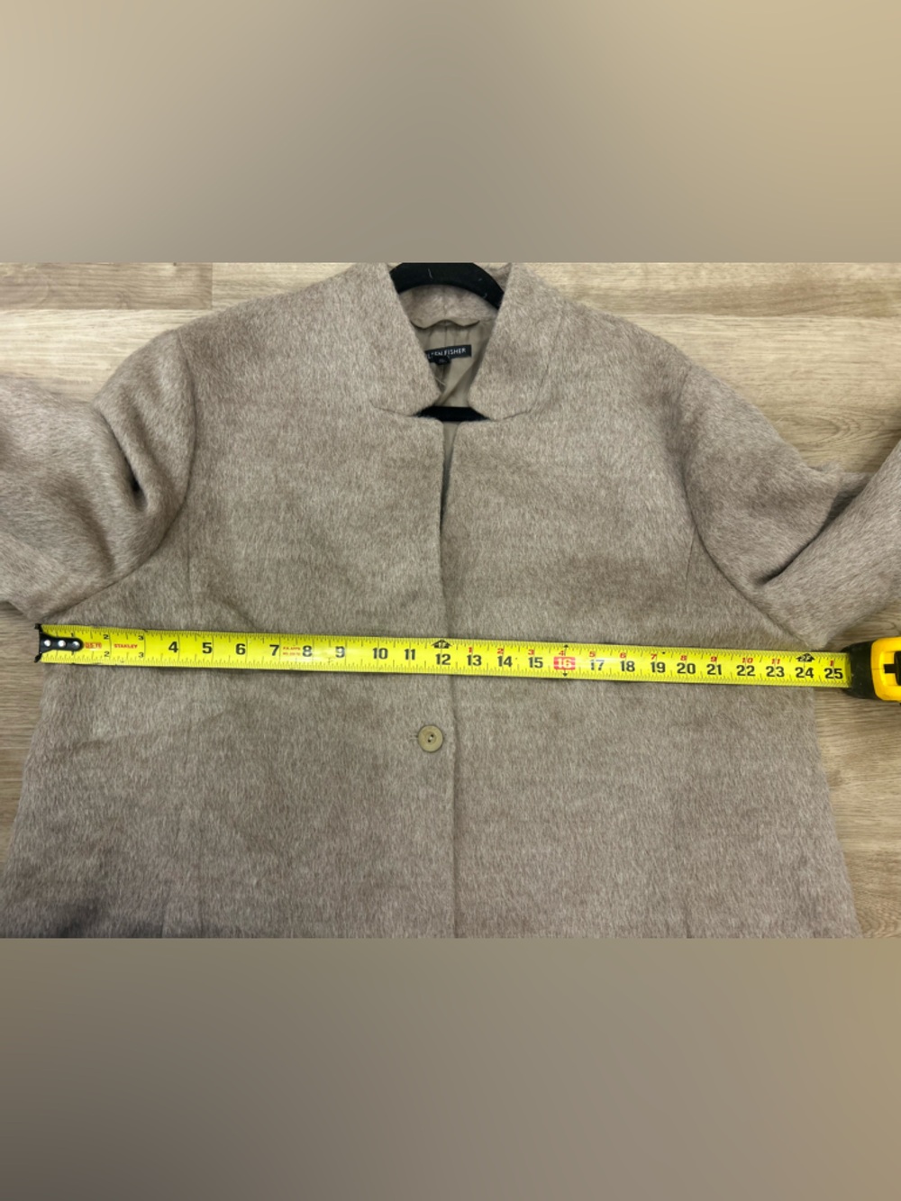 Eileen Fisher sheared suri alpaca notched collar car coat XL minimalist luxury - Picture 7 of 8